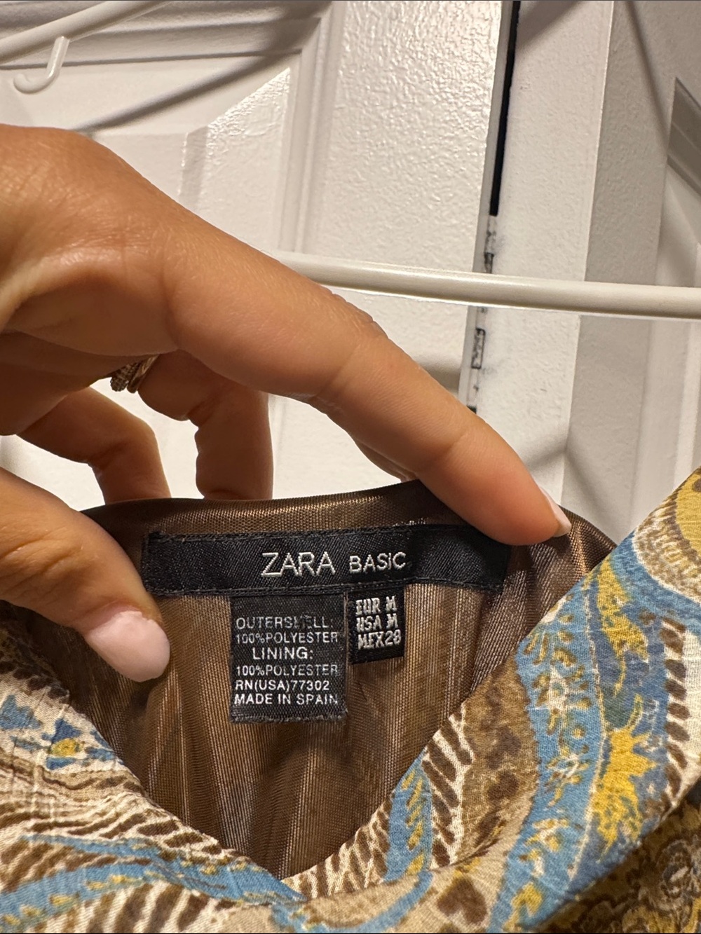 Vintage Zara - Paisley Slip Dress in Mustard, Teal & Brown - Picture 6 of 8